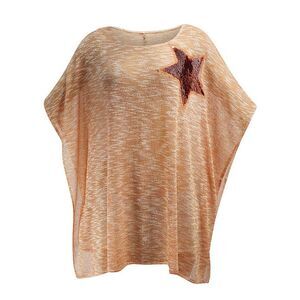 Sheer Oversize Top With Sequin Star
